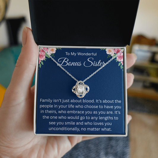 To My Wonderful Bonus Sister - I'm So Lucky to Have You in My Life - Necklace