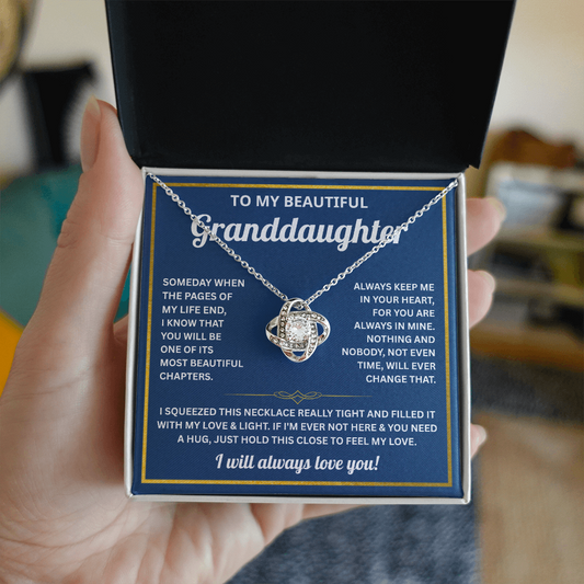 To My Beautiful Granddaughter - Love Knot Necklace for Her