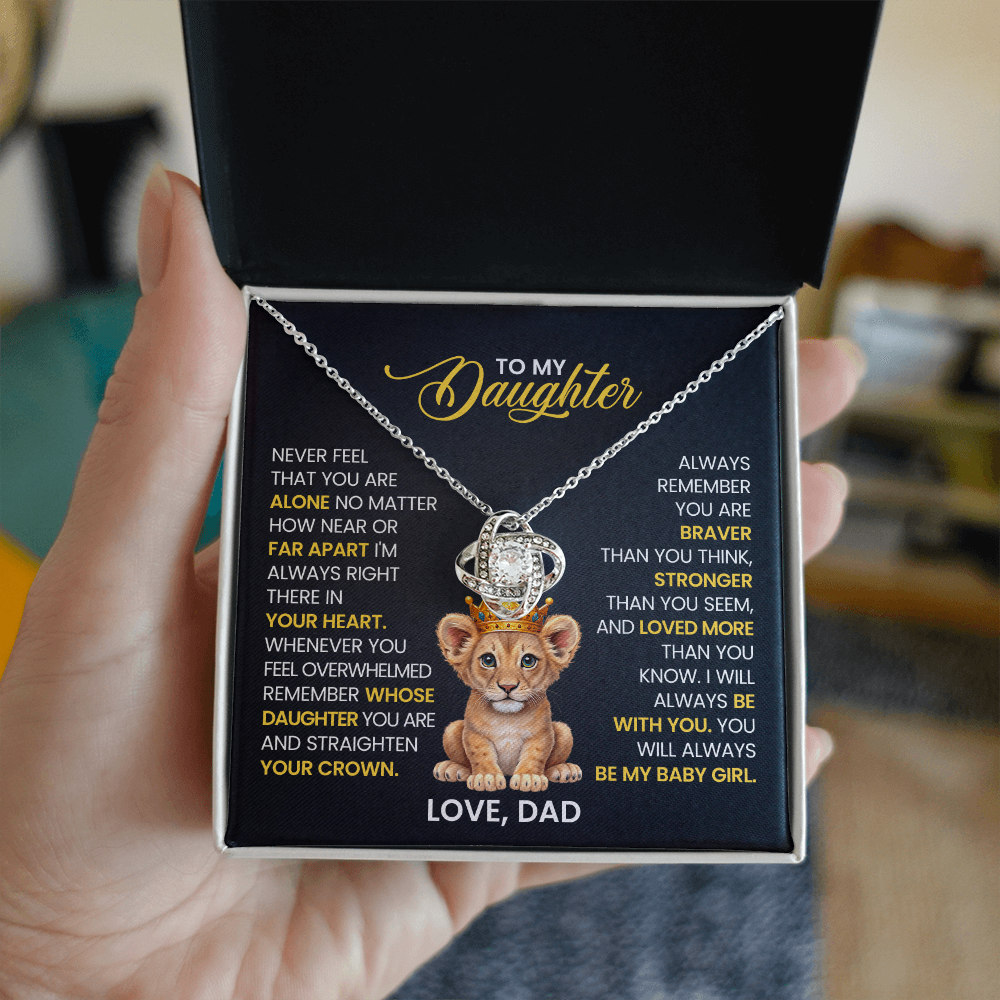 To My Daughter - I Am Proud to Be Your Father - Love Knot Necklace