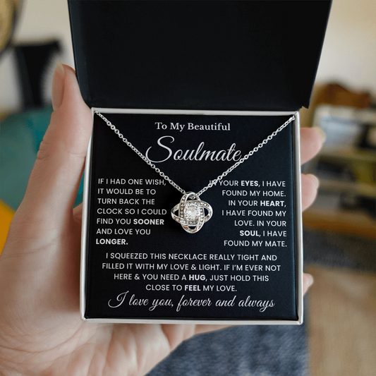 To My Soulmate Necklace, Jewelry for Girlfriend, Wife Gift From Husband