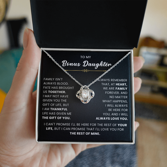 To My Wonderful Daughter-in-law - You Are My Bonus Daughter - Love Knot Necklace