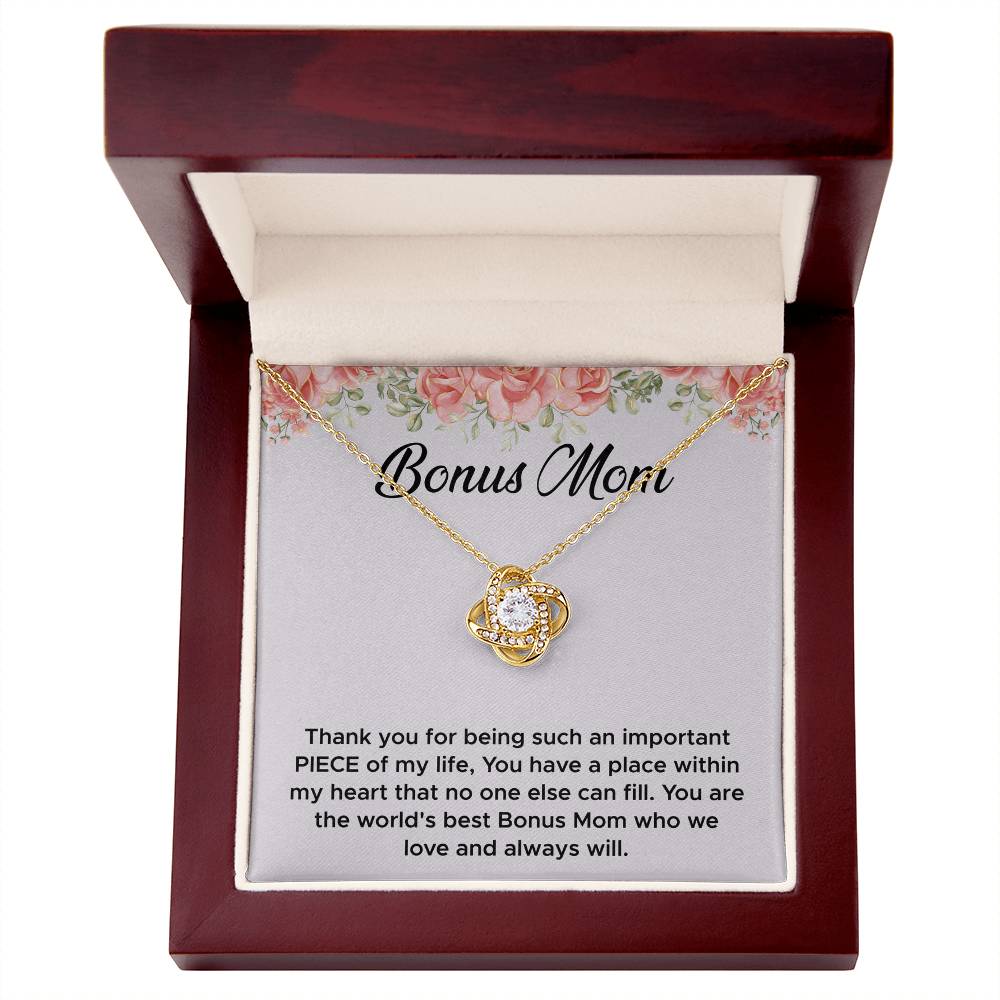 Bonus Mom - Thank You for Walking Beside Me - Love Knot Necklace