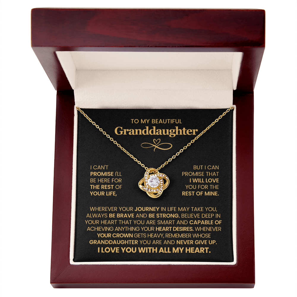 To My Beautiful Granddaughter - I Am Proud of You - Love Knot Necklace