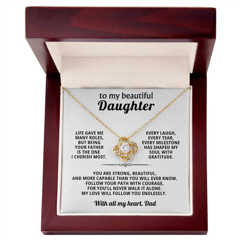 Gift for Daughter - You Make Me Smile, Happy & Proud - Necklace