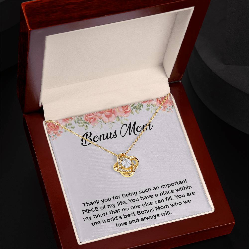 Bonus Mom - Thank You for Walking Beside Me - Love Knot Necklace