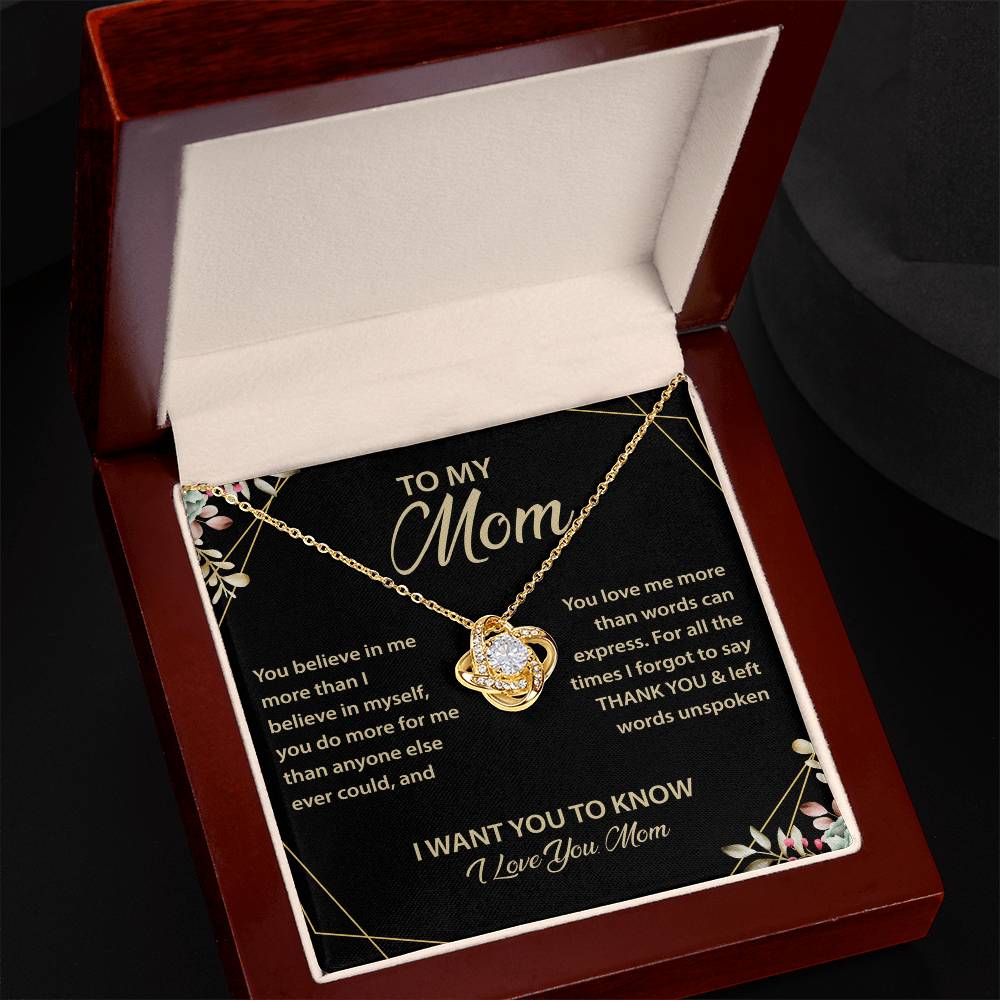 To My Mom - My Best friend & the Best Mom Ever - Love Knot Necklace