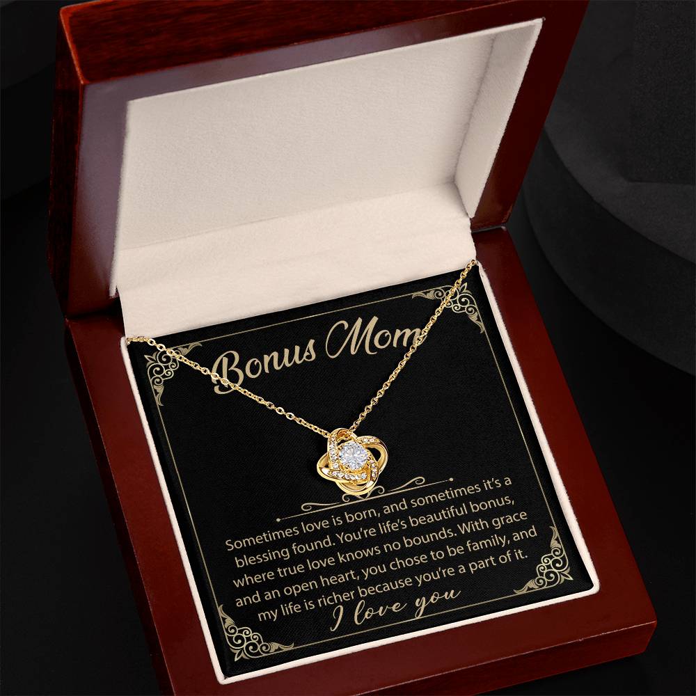 To My Bonus Mom - Your Little Boy - Love Knot Necklace