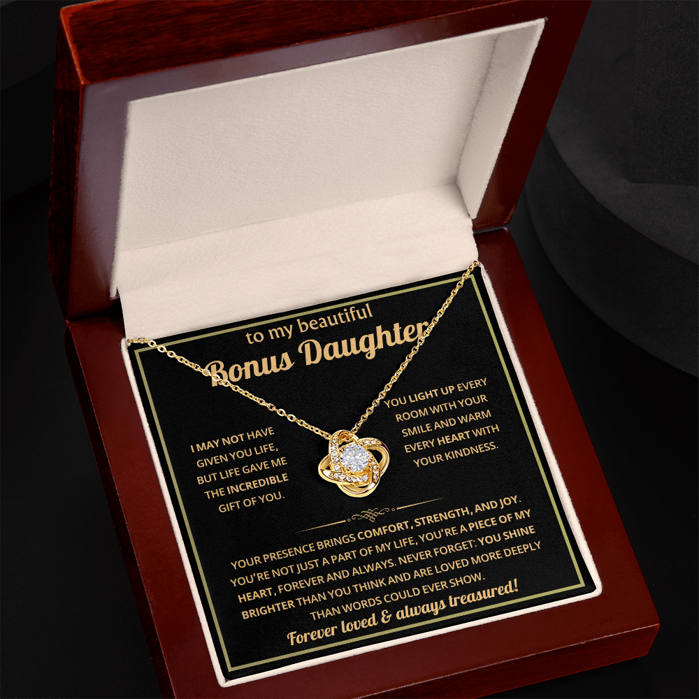 To My Bonus Daughter Necklace - Gifts From Mom or Dad