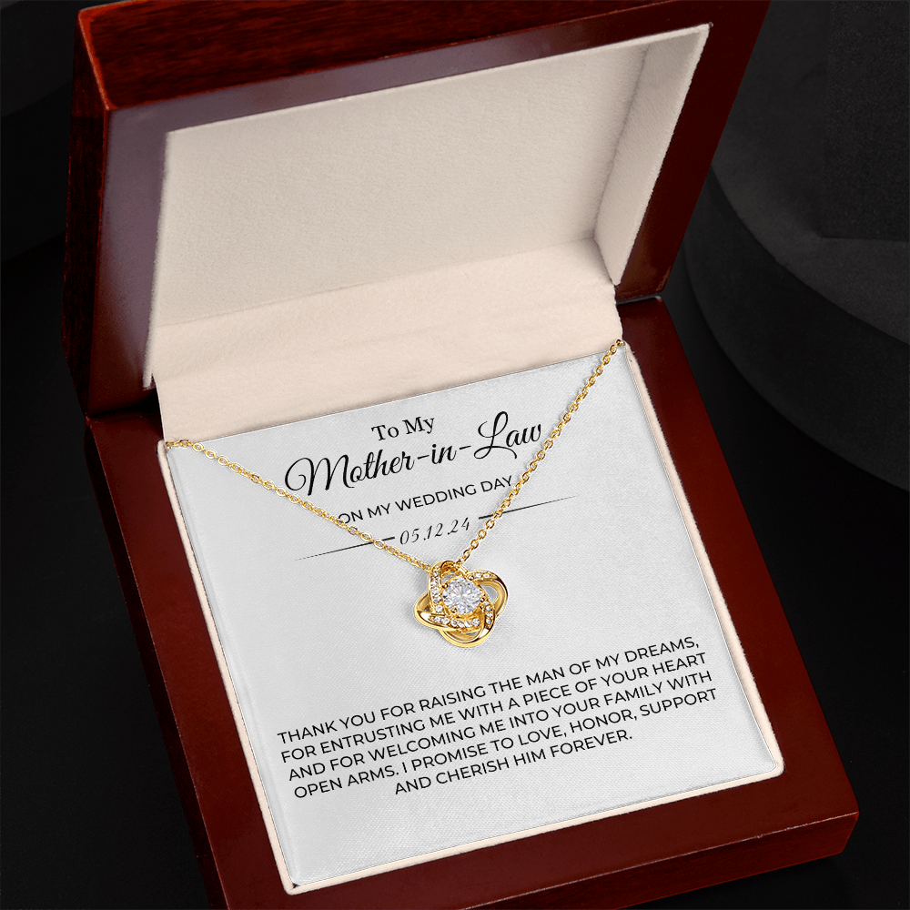 To My Mother in Law Necklace, MIL Gifts For Her, Mother Of The Bride Gifts