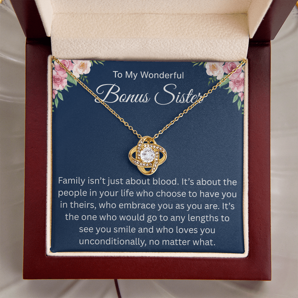 To My Wonderful Bonus Sister - I'm So Lucky to Have You in My Life - Necklace
