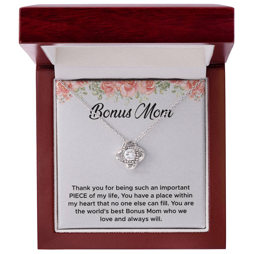 Bonus Mom - Thank You for Walking Beside Me - Love Knot Necklace