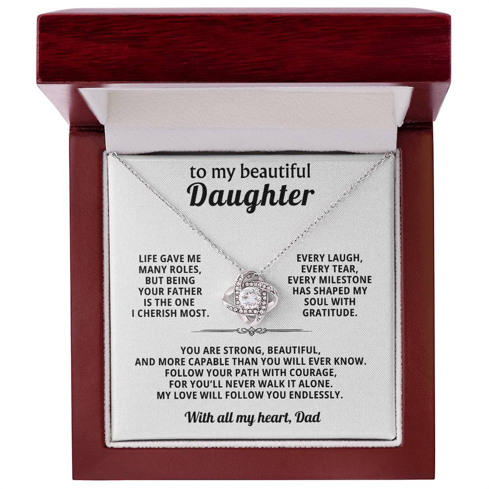 Gift for Daughter - You Make Me Smile, Happy & Proud - Necklace