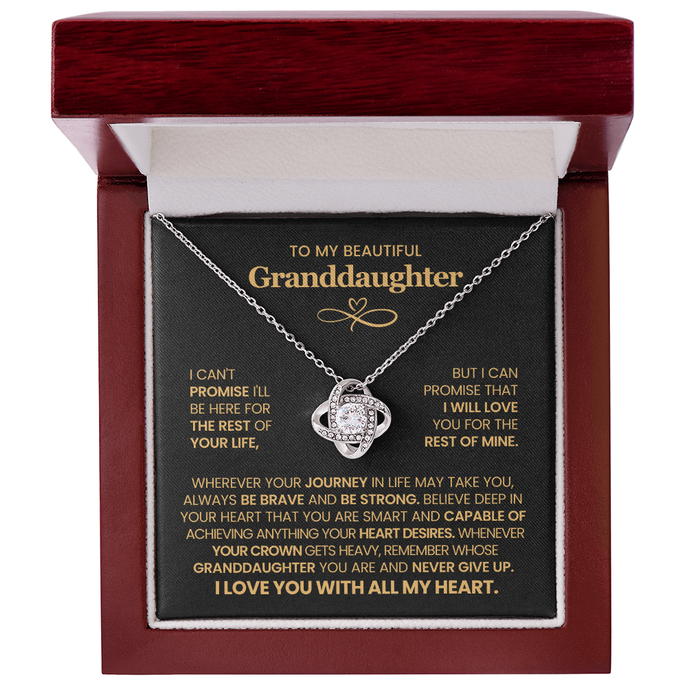 To My Beautiful Granddaughter - I Am Proud of You - Love Knot Necklace