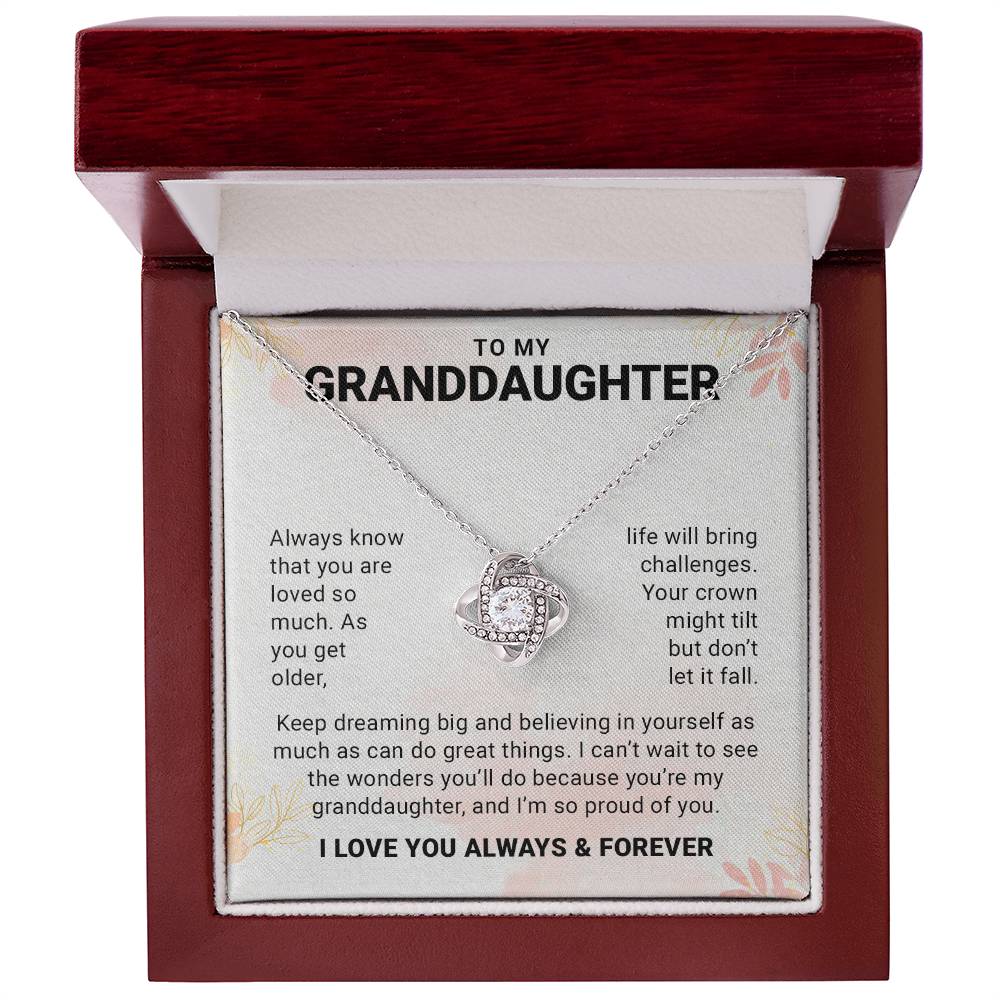 To My Granddaughter, Love Knot Necklace Gift From Grandpa or Grandpa