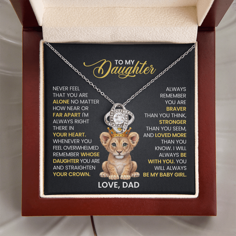 To My Daughter - I Am Proud to Be Your Father - Love Knot Necklace