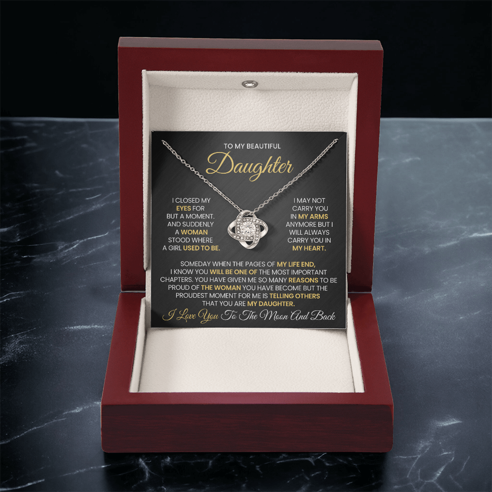 To My Beautiful Daughter Necklace - Never Forget That I Love You