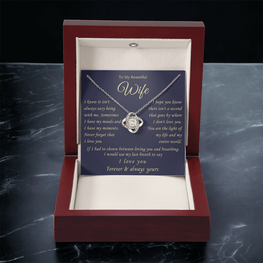 Jewelry for My Wife, the Best Gifts for Wife, Love Knot Necklace Gifts for Soulmate