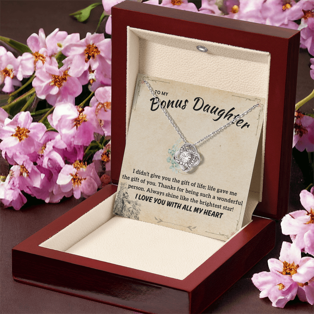 To My Bonus Daughter Necklace | Stepdaughter Gift from Parents