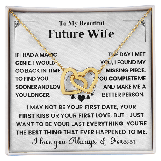 For My Future Wife – You Will Be My Everything - Interlocking Heart Necklace
