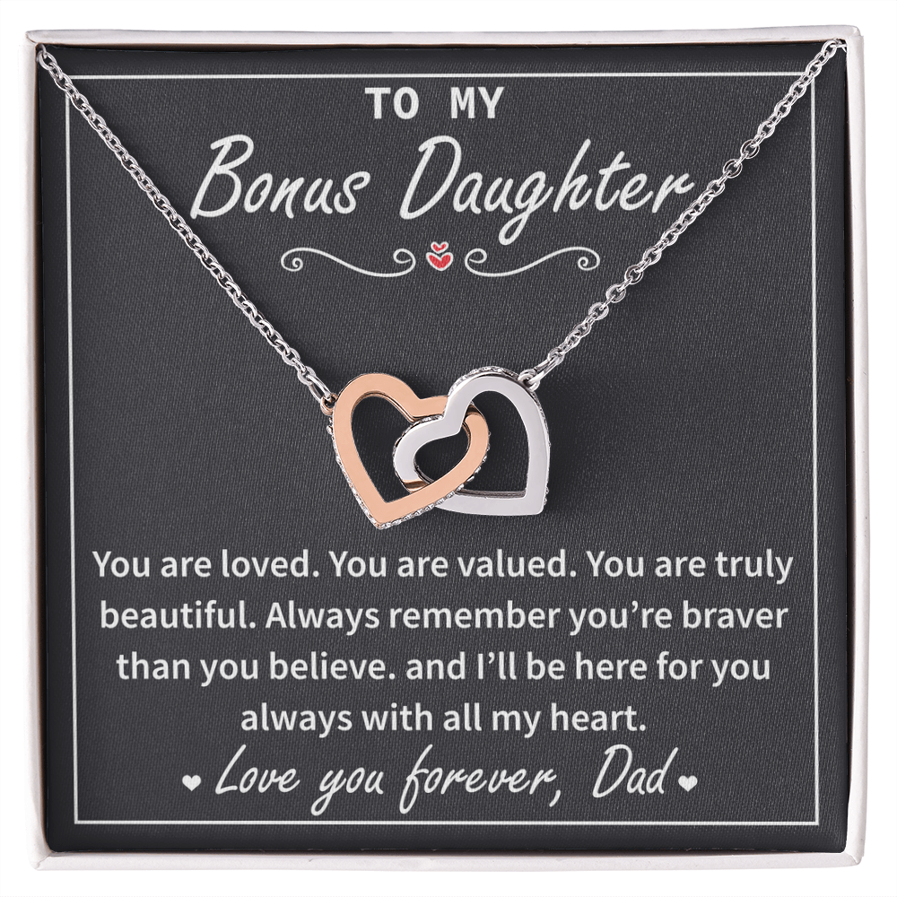 Bonus Daughter Necklace - Always Remember You're Braver Than You Believe
