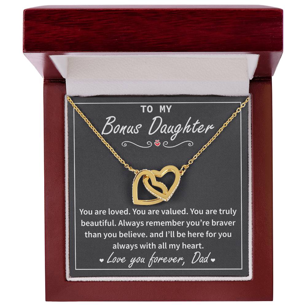 Bonus Daughter Necklace - Always Remember You're Braver Than You Believe