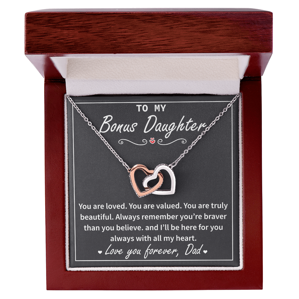 Bonus Daughter Necklace - Always Remember You're Braver Than You Believe