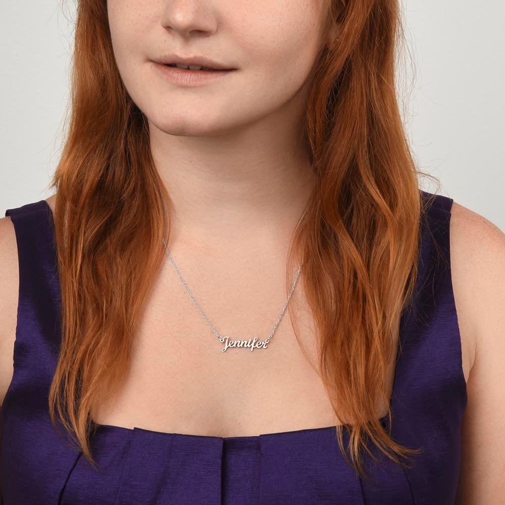 Personalize Name Necklace For Bonus Daughter From Mom and Dad