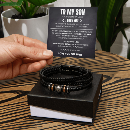 Forever Connected To My Son Bracelet - Gifts For Son