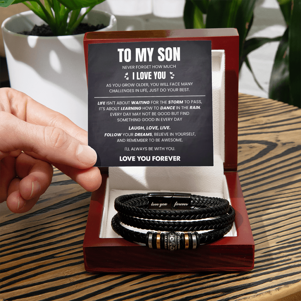 Forever Connected To My Son Bracelet - Gifts For Son