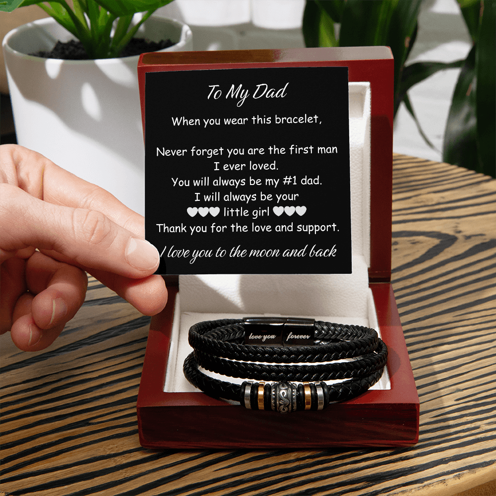 To My Dad Gift Love You Forever Men Bracelet - Best Father's Day Gift