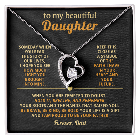 Meaningful Gift for Daughter - I Am So Proud of You - Forever Love Necklace