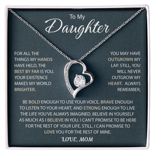 To My Daughter - a Sentimental Gift for Her From Mom Dad - Forever Love Necklace
