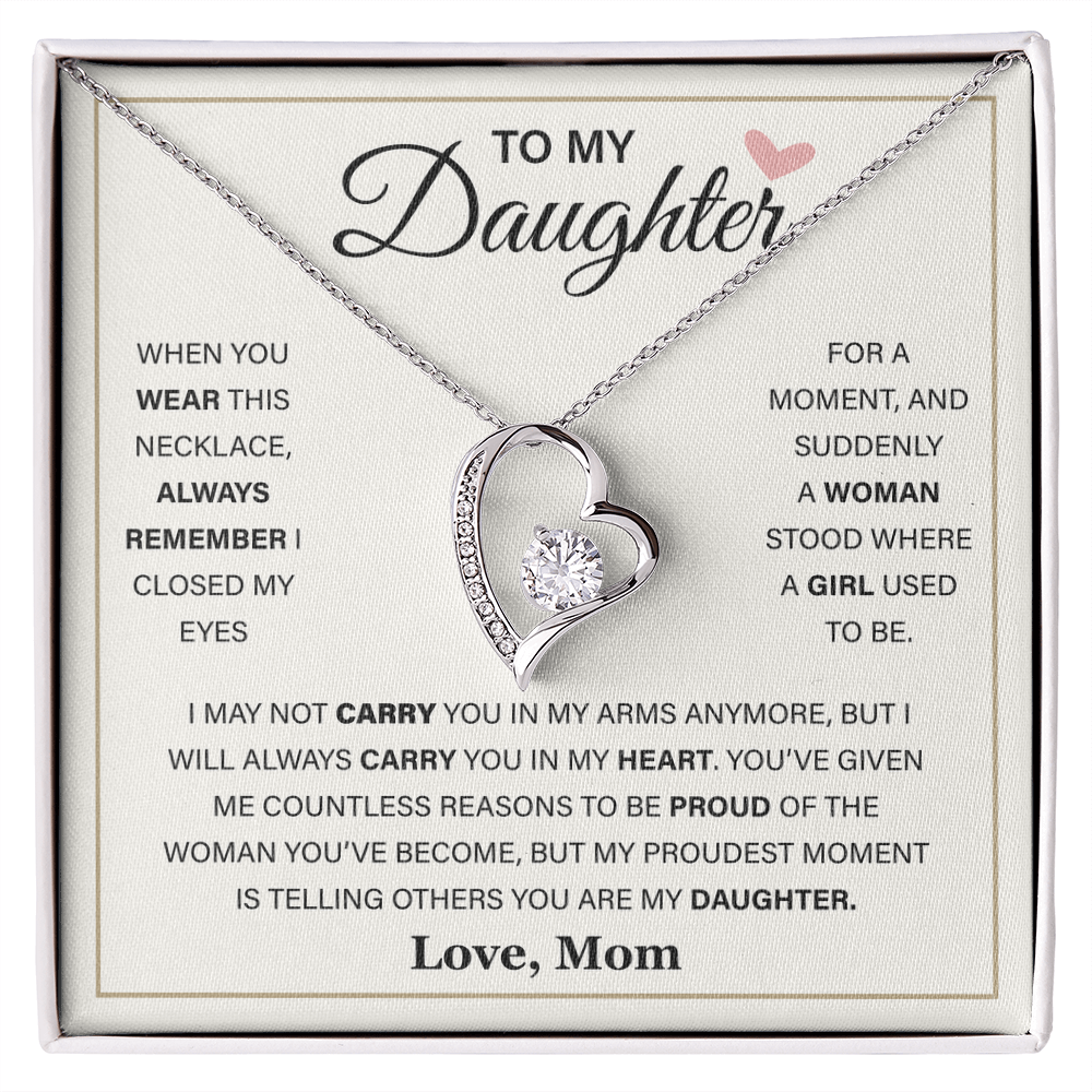 Daughter Gift From Mom, a Prayer for My Daughter - Forever Love Necklace