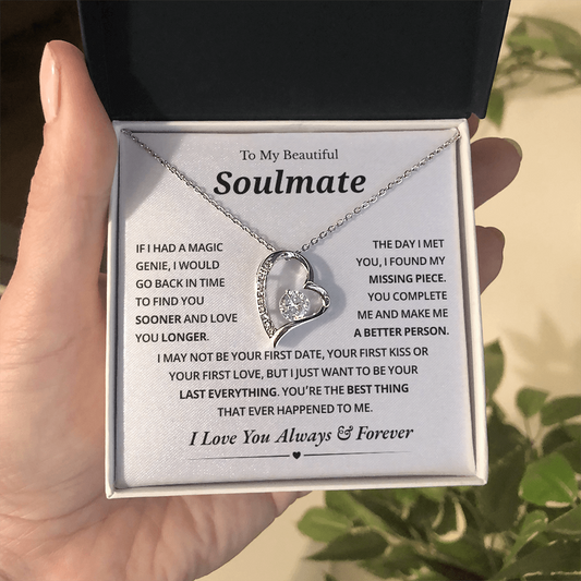 To My Soulmate Necklace for Wife From Husband, Jewelry for Girlfriends