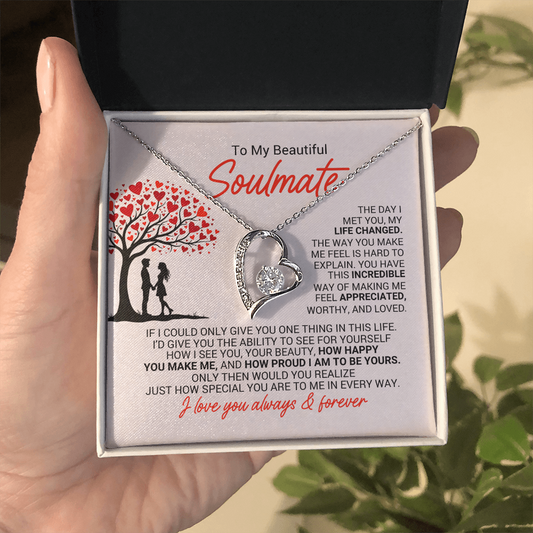 To My Soulmate Necklace - Soulmate Jewelry for Her - Anniversary Birthday Gift for Wife Girlfriend Soulmate
