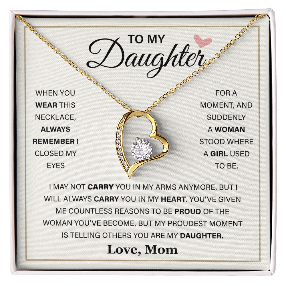 Daughter Gift From Mom, a Prayer for My Daughter - Forever Love Necklace