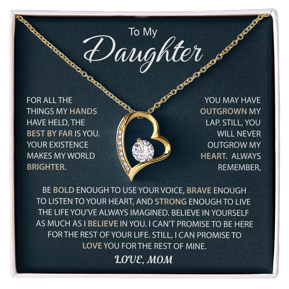 To My Daughter - a Sentimental Gift for Her From Mom Dad - Forever Love Necklace