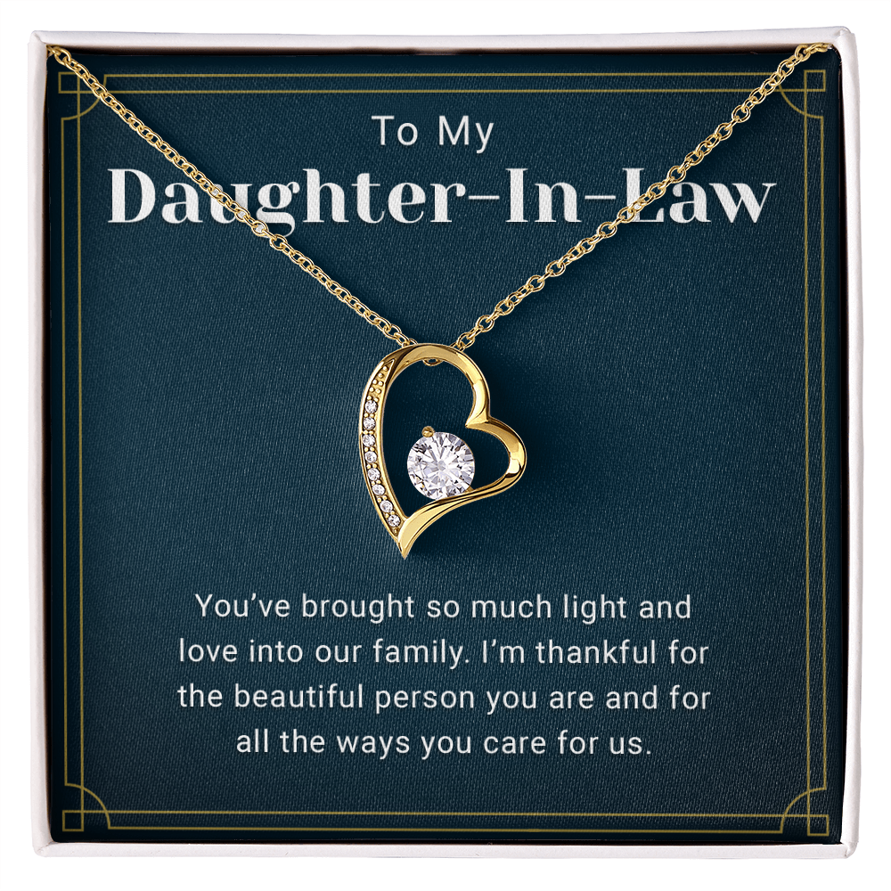 Daughter in Law Necklace With Heartfelt Message Card & Gift Box