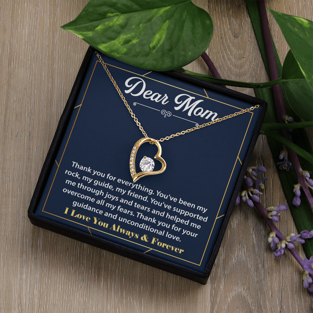 Dear Mom - a Mom Like You is the Sweetest Gift - Forever Love Necklace