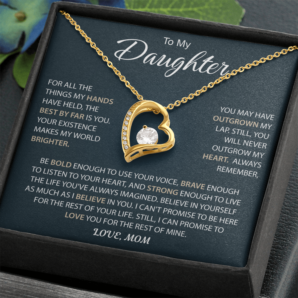 To My Daughter - a Sentimental Gift for Her From Mom Dad - Forever Love Necklace