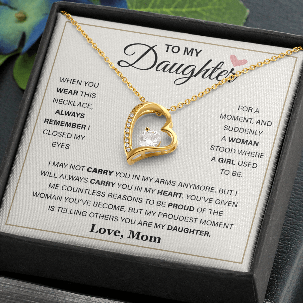 Daughter Gift From Mom, a Prayer for My Daughter - Forever Love Necklace