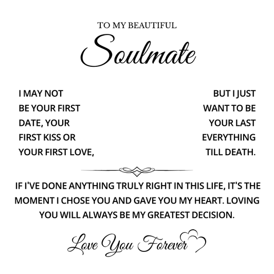To My Beautiful Soulmate Gifts, Forever Love Necklace with Gift Box