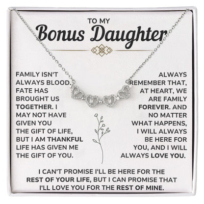 To My Bonus Daughter Necklace | Magnetic Hearts Necklace