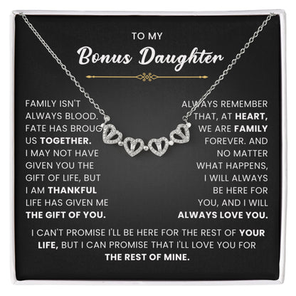 To My Bonus Daughter Magnetic Hearts Necklace – Meaningful Gift from Mom or Dad