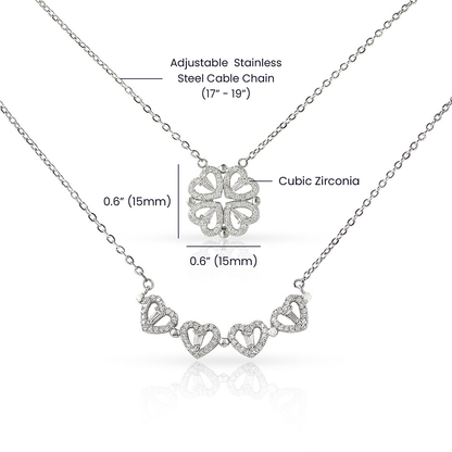 To My Bonus Daughter Necklace | Magnetic Hearts Necklace