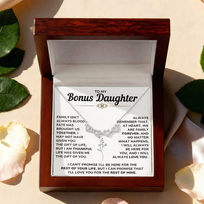 To My Bonus Daughter Necklace | Magnetic Hearts Necklace