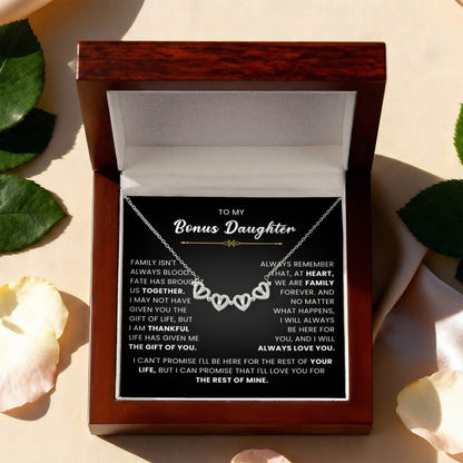 To My Bonus Daughter Magnetic Hearts Necklace – Meaningful Gift from Mom or Dad