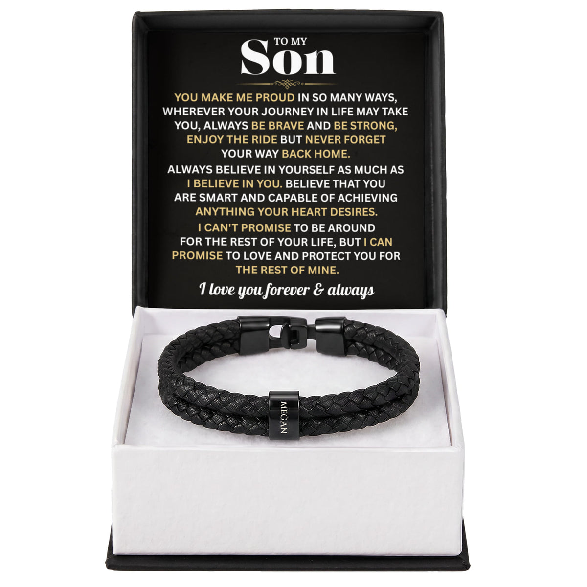 Mens Personalized Name Bracelet Gift For Son
