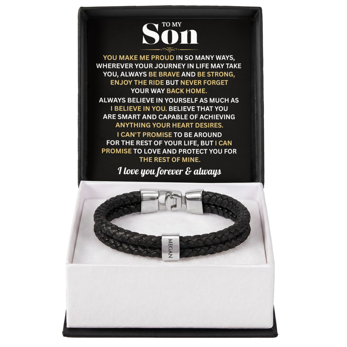 Mens Personalized Name Bracelet Gift For Son