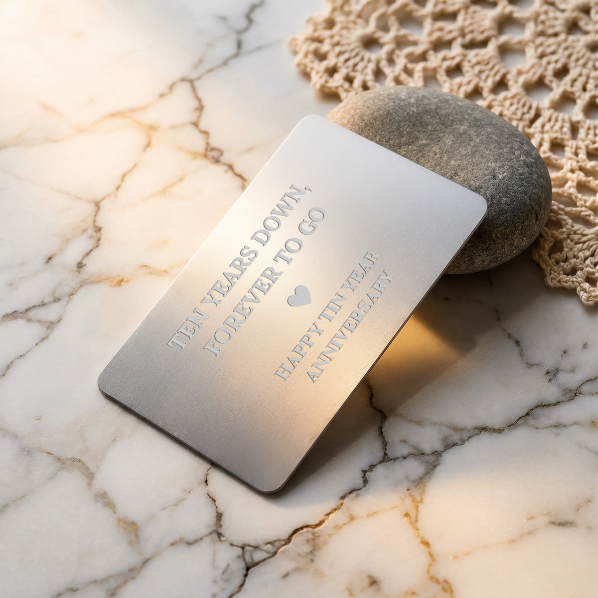 10th Anniversary Metal Wallet Card – Romantic Gift for Husband